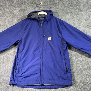 Carhartt Rain Defender Lightweight Jacket Mens Medium Blue Thermal Lined Outdoor
